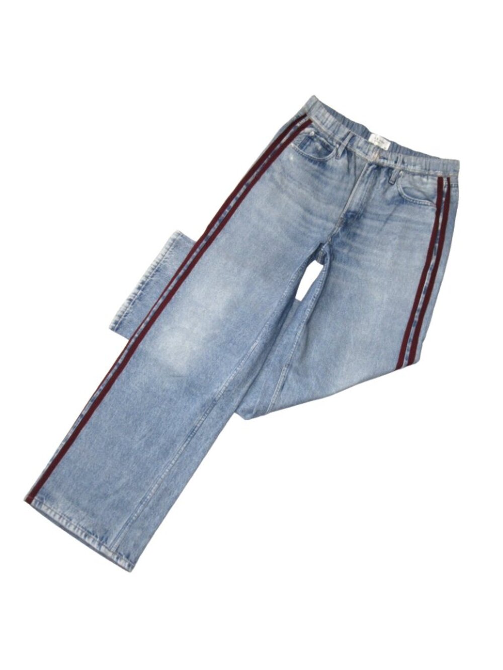 NWT rag & bone Miramar Terry in Rosen Wide Leg Photo Print Faux Jean Pants M - Picture 5 of 10